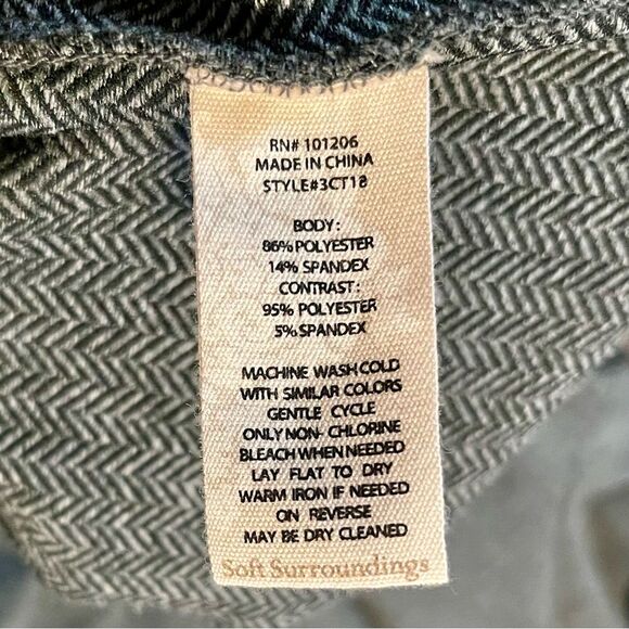 Soft Surroundings Moderne Cowl Herringbone Dress Crossover Hem Velvet Women PM - Picture 11 of 13